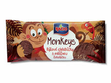 RACIO Monkeys rýžové chlebíčky s mléčnou čokoládou 11 g