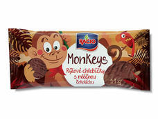 RACIO Monkeys ryžové chlebíčky s mliečnou čokoládou 11 g